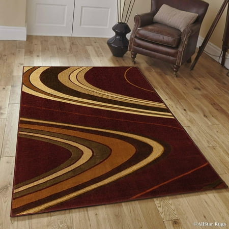 Allstar Red Modern Contemporary Area Rug (7  10  x 10  2 ) Size in ft: 7  10  x 10  2  Material: Polypropylene Main Color: Maroon Made in: Turkey Size in Inches: Length: 122  Width: 93.7  Height: 0.5  Ideal forliving room  family room  dining room  bedroom  office  kitchen  den  library  coffee shop  guest room  pool house and TV room