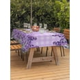 thumbnail image 3 of Outdoor Tablecloth with Umbrella Hole for Patio/Picnic/Party/Camping, Purple Lavender Waterproof Table Cloth Rectangle Table Cover Washable, Spring Watercolor Wildflowers Plant Plaid (52"x 70"), 3 of 8