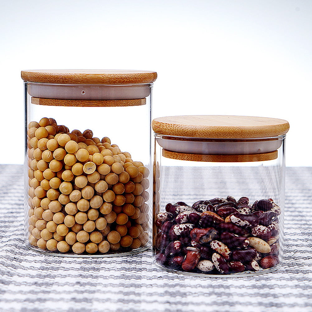 High borosilicate 46oz large glass food storage jars with airtight
