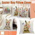 thumbnail image 3 of NSESSHome Easter Bunny Pillow Covers, Throw Pillows Cover, Bunny Pillow Covers 18"X18" Decorative Pillowcase Cushion Cover for Sofa Bed,Farmhouse Kids Room Decor,Gift for Rabbit Lovers Kids, 3 of 6