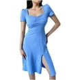 thumbnail image 1 of Pompotops Robe d'Été Décontractée pour Femmes, Longueur Genou, 1 of 9