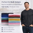 thumbnail image 4 of BILLIONHATS Mens Long Sleeve Light and Dark Colorful T-Shirts, Cotton Blend - Crew Neck Bulk Tees for Men, Wholesale Sleeved T-Shirt 24 Packs - Size Medium, 4 of 5