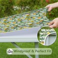 thumbnail image 6 of Yellow Lemon Fruits StripedGreen Pattern Square Fitted Tablecloth with Elastic Edge,Square Table Cover,Washable Elastic Table Cover for Home Kitchen Party Decor 34"x34", 6 of 6