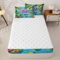 thumbnail image 4 of Manfei Cute Flower Zipper Twin Comforter Sets with Fitted Sheet and 2 Pillowcases,Summer Swim Ring Zipper Bedding Set,Pink Blue,Reversible,4pcs, 4 of 8