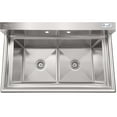thumbnail image 6 of 42 in. 18-Gauge 2-Compartment Commercial Sink with Backsplash, Bowl Dimensions 18"x18"x14" in Stainless-Steel (KM-SB181814-N3), 6 of 10