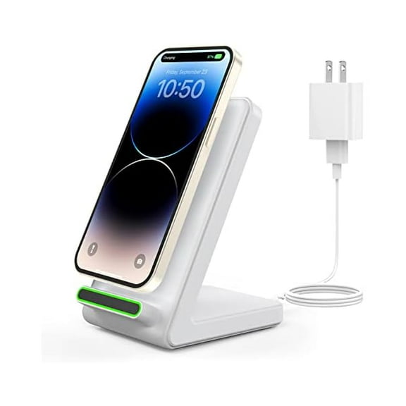 FU1999Wireless Charger, 15W Fast Wireless Charging Stand, Wireless Charging Station for iPhone 15 14 13 12 11 Pro Max Plus XS XR X 8 [Adapter Included]