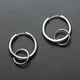 thumbnail image 5 of Pendientes Colgantes de Bucles Dobles jinwen de acero Inoxidable Plateado, 5 of 8