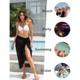 thumbnail image 6 of Women Swimsuit Cover up Skirt,Black Long Sarong Skirt, Ladies Bikini Wrap Skirt Beach Chiffon Bathing Swimwear Wrap for Vacation, 6 of 7