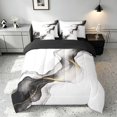 thumbnail image 3 of Manfei Aesthetic Abstract Artwork Queen Bedding, Watercolor Painting Bedding Comforter Set Queen, Black White, Black Reversible 7 Pieces, 3 of 6