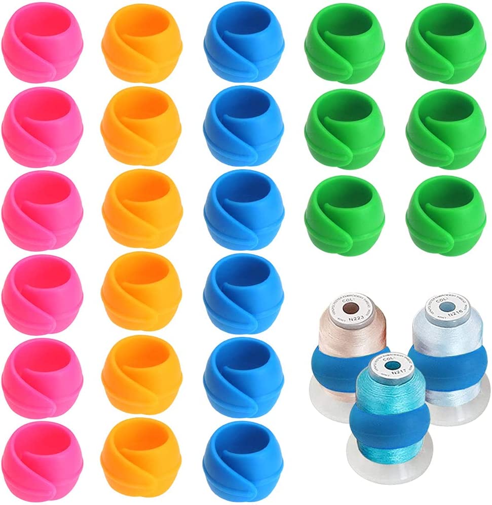 24 Pcs 4 Colors Thread Spool Huggers Bobbin Holder Clamp, Prevent