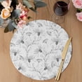 thumbnail image 3 of Gray Flowers Round 13 Inch Placemats Set of 4, Abstract Floral Plants Pastoral Rustic HeatResistant Non Slip Place Mats for Dining Table, Wipeable Braided Kitchen Table Mats for Housewarming, 3 of 9
