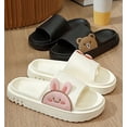 thumbnail image 3 of Sandalias de ducha para mujer, zapatillas con punta abierta, lindas pantuflas de conejo, pantuflas para el hogar, pantuflas de baño para hombres y mujeres, secado rápido, tamaño blanco: 38-39 TUNC Sencillez, 3 of 5