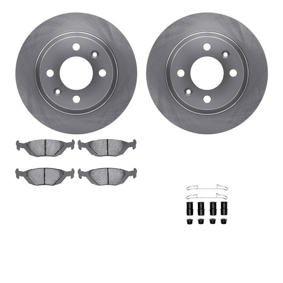 Dynamic Friction Company Rear Brake Rotors with 5000 Advanced Brake Pads includes Hardware 6512-65046