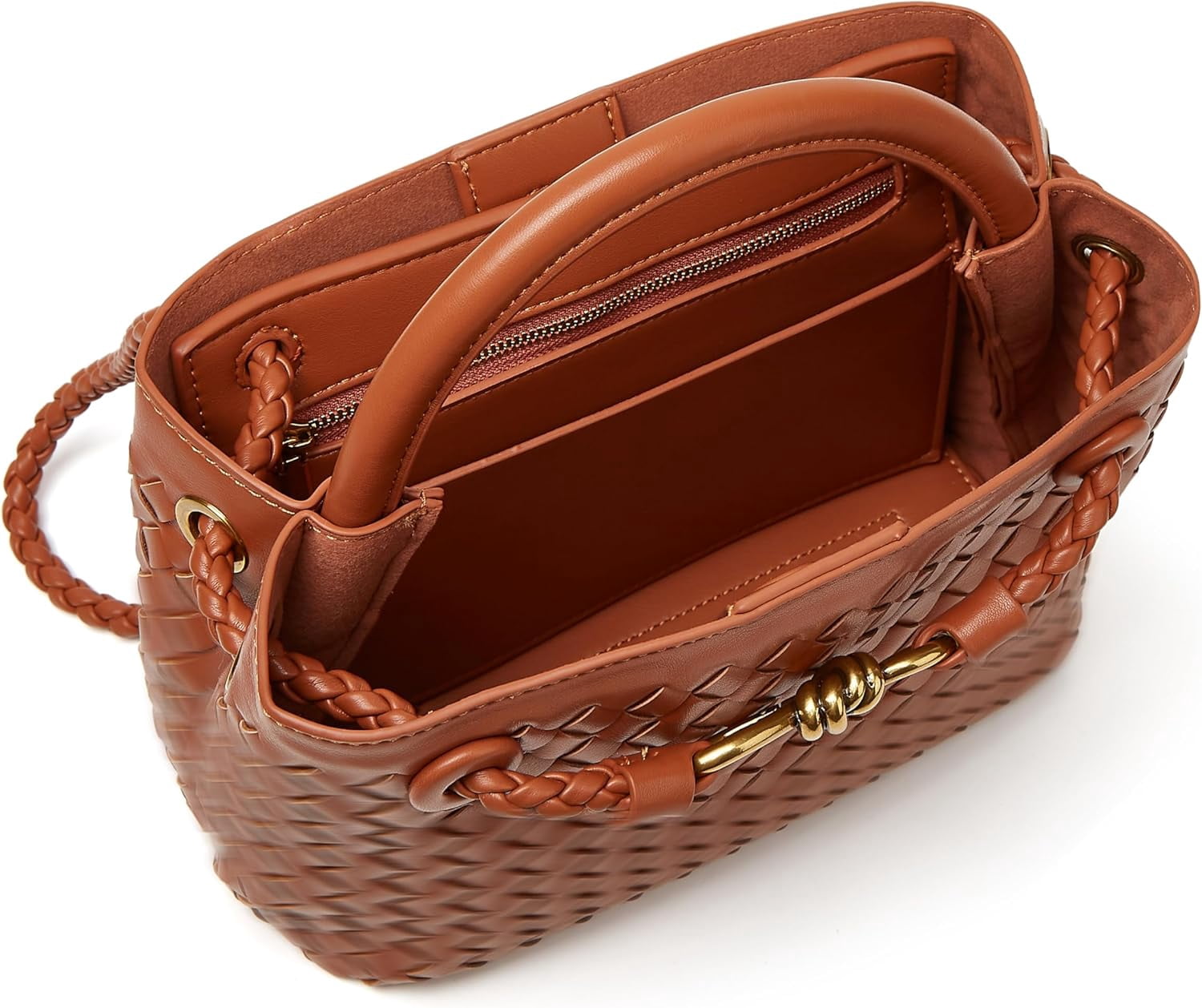 Woven Bags for Women Bowknot Tote Hobo Shoulder Crossbody Bags PU Leather Handwoven Woven Purse