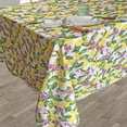 thumbnail image 2 of Violet Linen European Lemon Citrus Floral Pattern, Polyester Woven Printed Fabric, Yellow, 60 Inch by 84 Inch, Seats 6 to 8 people, Rectangular Tablecloths, 2 of 2