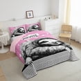 thumbnail image 3 of jejeloiu Kawaii Sloth Lovers Bedding Comforter Set,Zoo Animal Twin Comforter Sets,Pink Gray White Bedding Set For Girls,Ultra Soft Home Decor Reversible,2 Pieces, 3 of 8