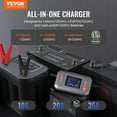 thumbnail image 2 of VEVOR Smart Battery Charger, 35-Amp, Lithium LiFePO4 Lead-Acid (AGM / Gel / SLA) Car Battery Charger with LCD Display, Trickle Charger Maintainer Desulfator for Boat Motorcycle Lawn Mower Deep Cycle, 2 of 9