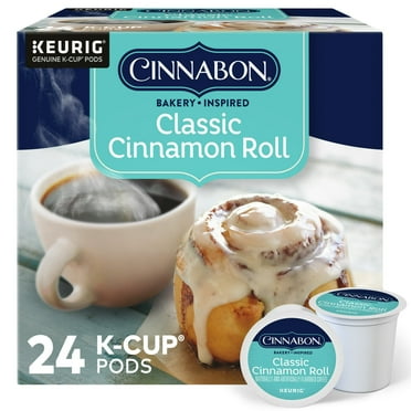Cinnabon Classic Cinnamon Roll Flavored K-Cup Coffee Pods, Light Roast, 24 Count for Keurig Brewers