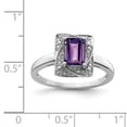 thumbnail image 2 of 925 Sterling Silver Rhodium-plated Diamond and Amethyst Ring, 2 of 2