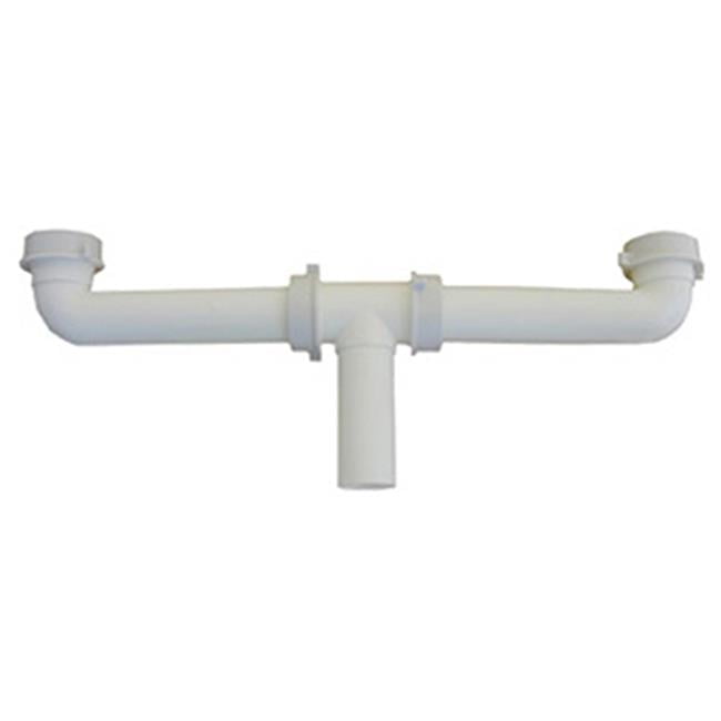 Larsen Supply 03-4209 1.5 x 16 in. White PVC 2 Bowl End Center Outlet Drain Pack of 4