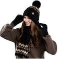 thumbnail image 4 of Winter Hat Scarf and Touch Screen Gloves 3-Piece Set, Cold Weather Knit Fleece Lined Warm Sets, 4 of 6