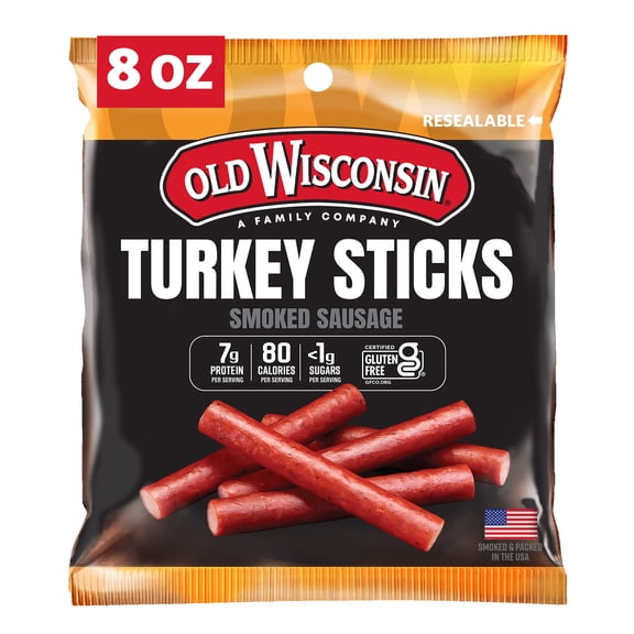 Old Wisconsin® Snack Sticks Turkey Sausage Sticks 8 oz. Pouch