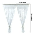 thumbnail image 2 of 2Pc Lace Curtains 59 Inch Length - Shabby Chic White Lace Curtains For Living Room/French Door Vintage Sheer Floral Window Curtains Rod Pocket 1 Pair 29.5 W X 59.1 L Inch,White, 2 of 3