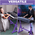 thumbnail image 4 of Liquid Stands Piano Keyboard Stand - Z Style Adjustable and Portable Heavy Duty Music Stand for Kids and Adults -Fits 54-88 Key Electric Pianos - Sturdy Musical Keyboard Stand (Purple), 4 of 8