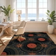 thumbnail image 3 of Design&I 5'x7' Ultra Soft Area Rug, Wet Vinyl Cd Funky Circular Groove Musical Theme Retro Tapete None Fluffy Washable Non Shedding for Bedroom Living Room Home Office, 3 of 7