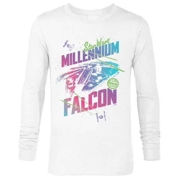 Star Wars Millennium Falcon Neon - Long Sleeve T-Shirt for Men - Customized-White