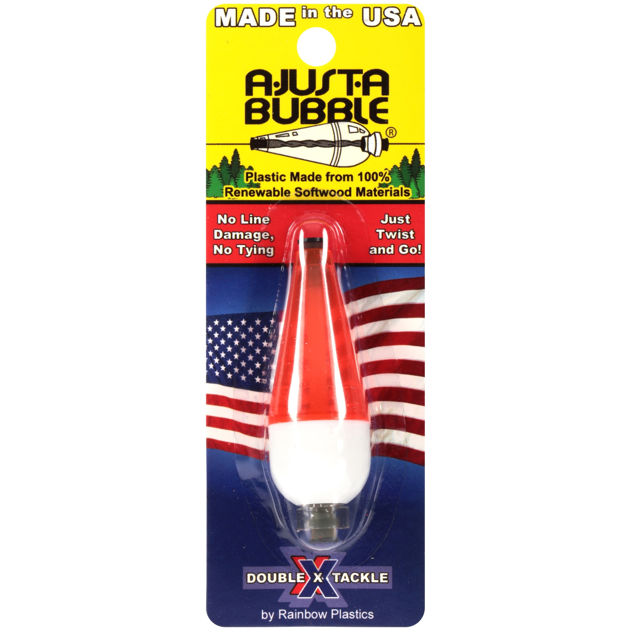 (3 pack) Double X Tackle A-Just-A-Bubble Fishing Float 1/4 oz Red and White