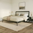 thumbnail image 3 of Walker Edison Mid-Century Modern Slatted Solid Wood King Bedframe, Black, 3 of 14