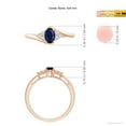 thumbnail image 4 of ANGARA Natural Oval Sapphire Bypass Ring with Trio Diamond Accents in 14K Rose Gold for Women (Size-6x4mm) | September Birthstone, Anniversary, Jewelry Gift for Women | Natural Blue Sapphire Ring, 4 of 8