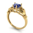 thumbnail image 2 of 1.06 ct Heart Cut Simulated Tanzanite Claddagh Engagement Ring for Women in 18K Yellow Gold, 2 of 5