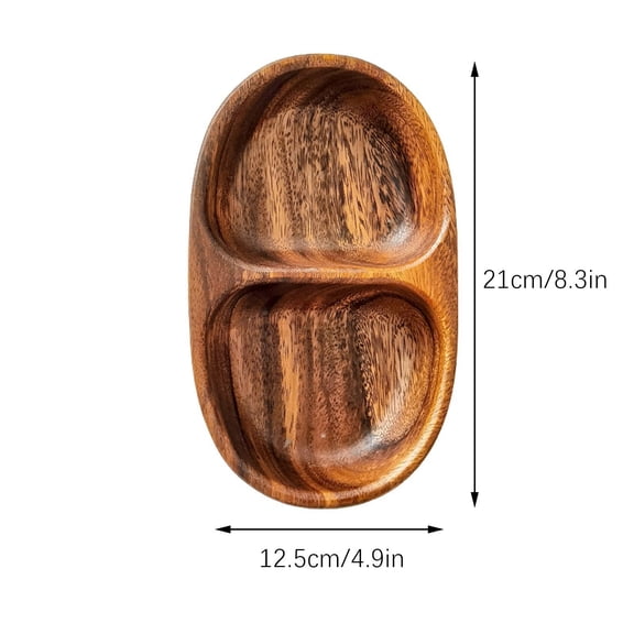 Day Plates Wooden Dinner Plates Dividers Wooden Plates Wooden Tableware Fashionable Desserts Food Containers Bowls Natural Wood Log Color