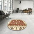 thumbnail image 4 of Ahgly Company Machine Washable Indoor Rectangle Abstract Brown Gold Area Rugs, 7' x 10', 4 of 7