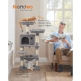 thumbnail image 2 of FEANDREA 56.3 Inches Cat Tree Tower, Scratching Post Plush Perches Hammock Condo, Light Gray, 2 of 9