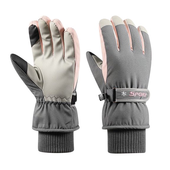 Aoochasliy Winter Gloves Women's Ski Gloves, Winter Plush, Thickened Cycling Equipment, Waterproof, Cold Proof, Warm, Touch-screen Cycling Women