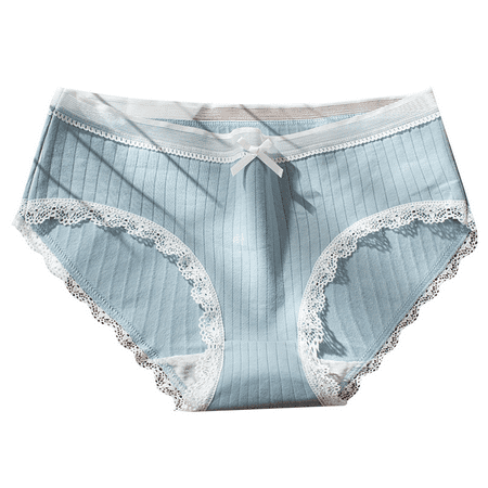 Fulorrnie Underwear for Women No Show Cheeky Seamless Comfort Panty Cute Briefs Banded Waist Waistband Panties  Sky Blue  M
