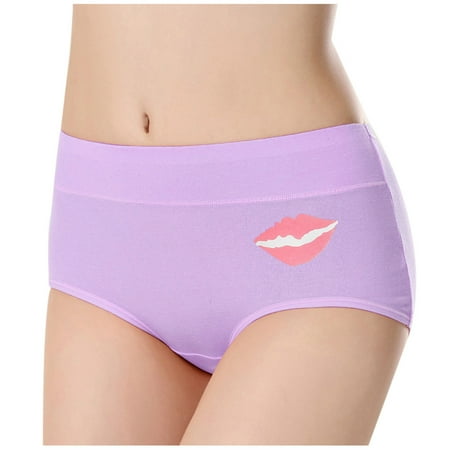 

VerPetridure Women s Bikini Brief Underwear Thongs for Women Panties Women Low Waist Tummy Control Lip Print Panties Underwear Comfortable Panties