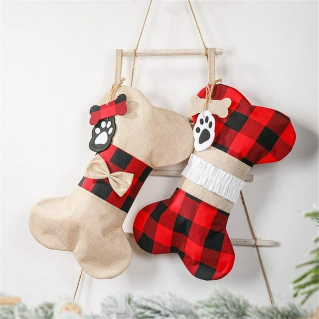 Ganfancp Decoraciones Navideñas Calcetines Navideños Bolsas de Regalo Decoración para Mascotas Calcetines Ofertas Flash 1X Organizador Estilo Calcetín de Navidad