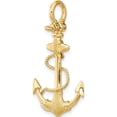thumbnail image 5 of 14K Yellow Gold 3-D Textured Anchor With Rope And Shackle Bail Charm (43.4 X 21.7) Made In United States k7998, 5 of 5