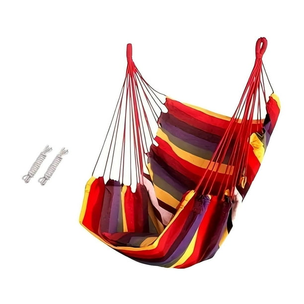 Silla hamaca, columpio de cuerda colgante, hamaca individual para acampar en casa Estilo C