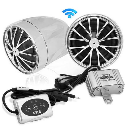 PYLE PLMCA31BT - 400-Watt Motorcycle Weatherproof Bluetooth Sound System with Speakers, Amplifier and 3.5mm iPod