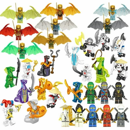 Ninjago Minifigures Building Blocks Toys Set of 32, Ninjago Action Figures Building Blocks, Ninjago Toys for 8-10 Boys, Perfect Halloween Christmas Gifts Building Toys for Fans(B)