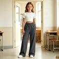 thumbnail image 5 of LRen Girl Sweatpants Size 14-16 Girls Elastic Straight Waist Solid Athletic Oversized Sweatpants Trendy Fall Winter Fashion Track Sweat Pants School Uniforms Pants for Girls, 5 of 7