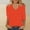 Orange, variant on YEJIMAN Pink Cotton Tshirts For Women, Polyester,Spandex Patriotic Shirts For Women, Women's Summer Solid V Neck 3/4 Sleeve Loose Casual Top