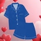 thumbnail image 5 of Conjunto de dos piezas para mujer con camiseta de manga corta y cuello en V y pantalones cortos, ideal para el verano y el ocio deportivo., 5 of 7
