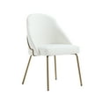 thumbnail image 6 of Gracie White and Gold Leatherette Dining Chair with Steel Legs, 6 of 10
