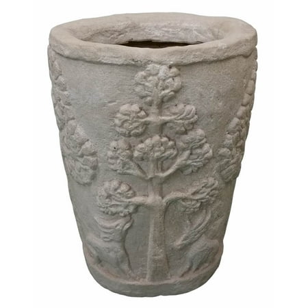 16.5 in. Round Planter in Natural Beige Finish
